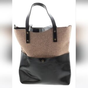 EUC Felt top‎ leather bag